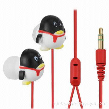 PVC animal shape cartoon earbuds for children